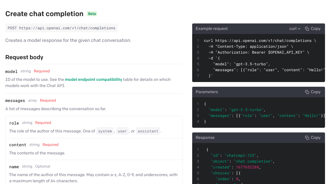 OpenAI API Document